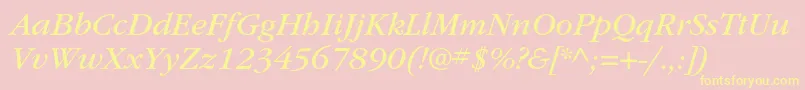 ItcgaramondstdBkita Font – Yellow Fonts on Pink Background