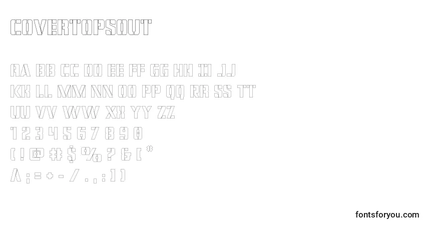 Шрифт Covertopsout (124081) – алфавит, цифры, специальные символы