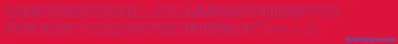 covertopsout Font – Blue Fonts on Red Background