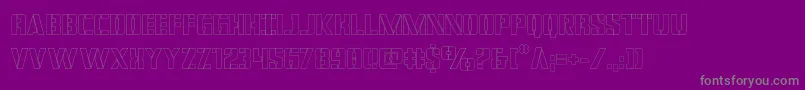 covertopsout Font – Gray Fonts on Purple Background