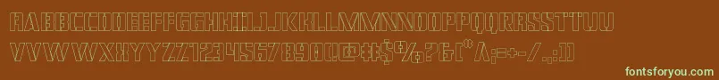 covertopsout Font – Green Fonts on Brown Background