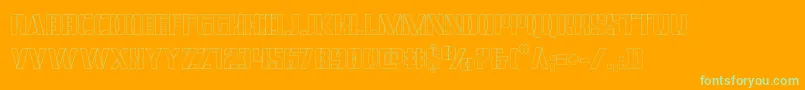 covertopsout Font – Green Fonts on Orange Background