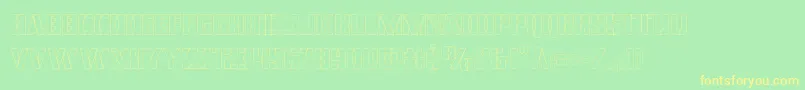 covertopsout Font – Yellow Fonts on Green Background