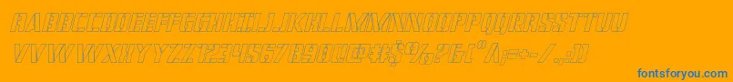 covertopsoutital Font – Blue Fonts on Orange Background
