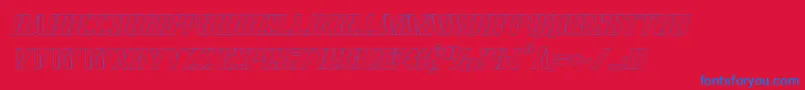 covertopsoutital Font – Blue Fonts on Red Background