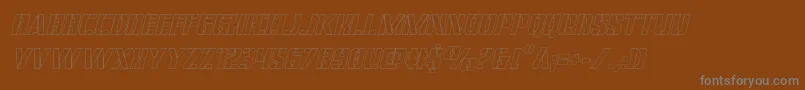 covertopsoutital Font – Gray Fonts on Brown Background