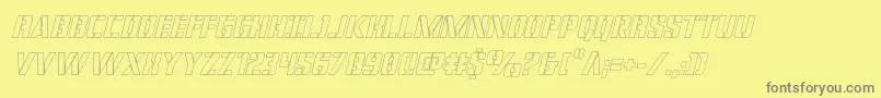 covertopsoutital Font – Gray Fonts on Yellow Background
