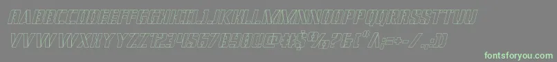 covertopsoutital Font – Green Fonts on Gray Background