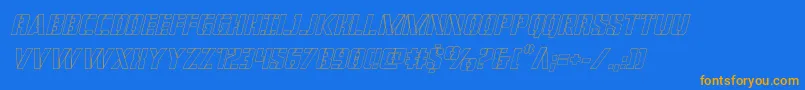 covertopsoutital Font – Orange Fonts on Blue Background