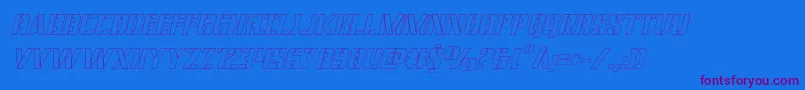 covertopsoutital Font – Purple Fonts on Blue Background