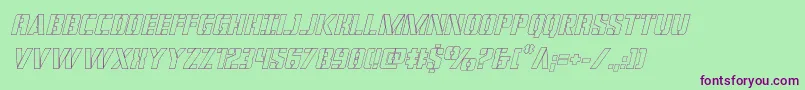 covertopsoutital Font – Purple Fonts on Green Background