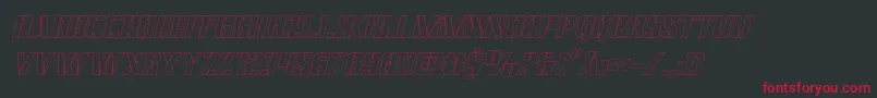 covertopsoutital Font – Red Fonts on Black Background