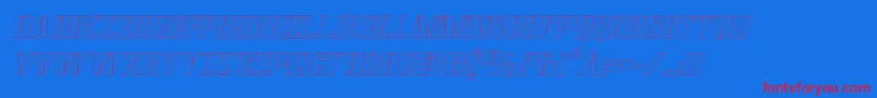covertopsoutital Font – Red Fonts on Blue Background