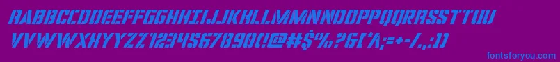 Шрифт covertopssuperital – синие шрифты на фиолетовом фоне