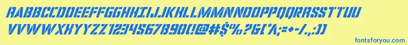 covertopssuperital Font – Blue Fonts on Yellow Background