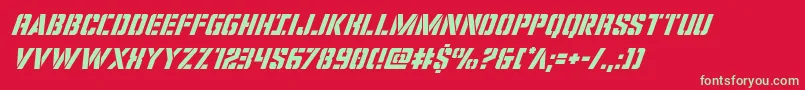 covertopssuperital Font – Green Fonts on Red Background