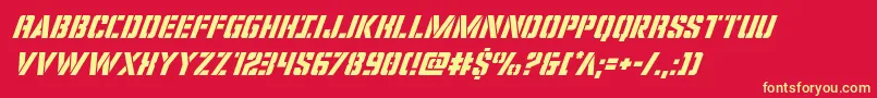 covertopssuperital Font – Yellow Fonts on Red Background