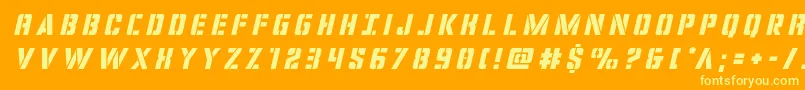 covertopstitleital Font – Yellow Fonts on Orange Background