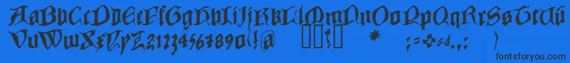 COWBC    Font – Black Fonts on Blue Background