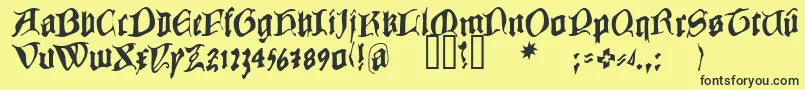 Шрифт COWBC    – чёрные шрифты на жёлтом фоне