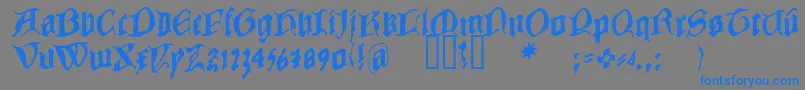Шрифт COWBC    – синие шрифты на сером фоне