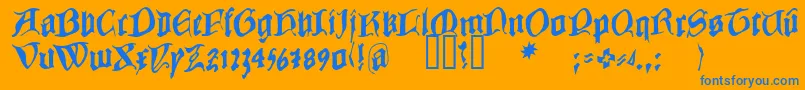 COWBC    Font – Blue Fonts on Orange Background