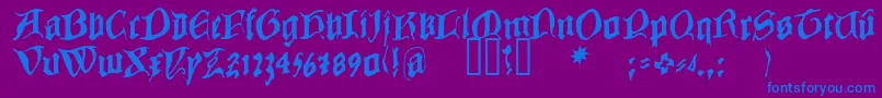 COWBC    Font – Blue Fonts on Purple Background