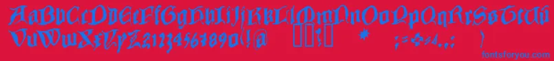 COWBC    Font – Blue Fonts on Red Background