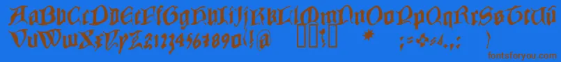COWBC    Font – Brown Fonts on Blue Background
