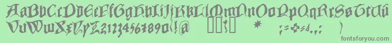 フォントCOWBC    – 緑の背景に灰色の文字