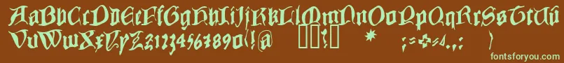 COWBC    Font – Green Fonts on Brown Background