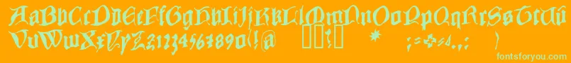 COWBC    Font – Green Fonts on Orange Background