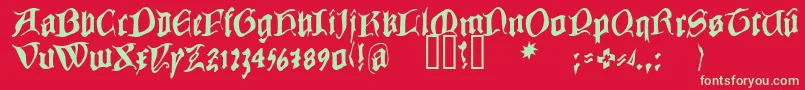 COWBC    Font – Green Fonts on Red Background