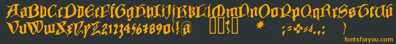 COWBC    Font – Orange Fonts on Black Background
