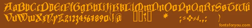 COWBC    Font – Orange Fonts on Brown Background