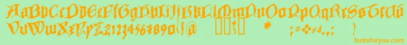 COWBC    Font – Orange Fonts on Green Background