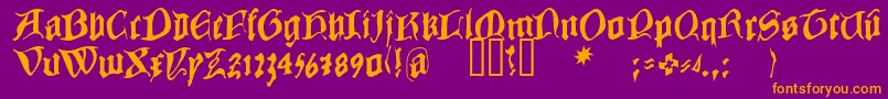 COWBC    Font – Orange Fonts on Purple Background