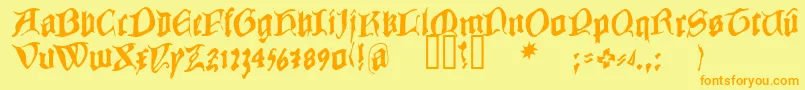 COWBC    Font – Orange Fonts on Yellow Background