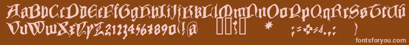 フォントCOWBC    – 茶色の背景にピンクのフォント