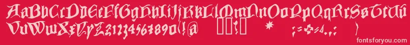 COWBC    Font – Pink Fonts on Red Background