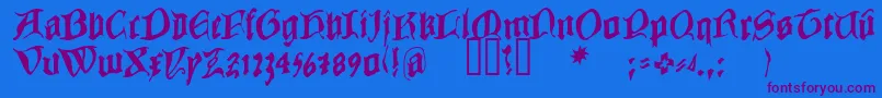 COWBC    Font – Purple Fonts on Blue Background