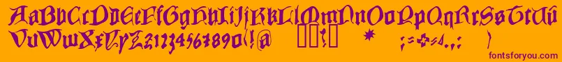 COWBC    Font – Purple Fonts on Orange Background