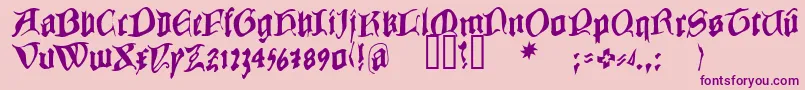 COWBC    Font – Purple Fonts on Pink Background
