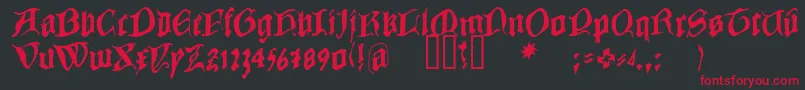 COWBC    Font – Red Fonts on Black Background