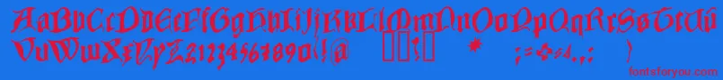 Шрифт COWBC    – красные шрифты на синем фоне