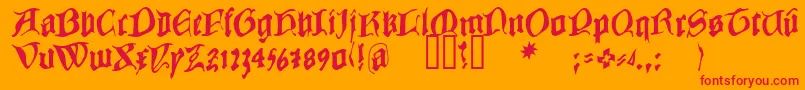 COWBC    Font – Red Fonts on Orange Background