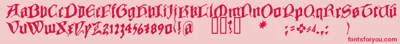 COWBC    Font – Red Fonts on Pink Background