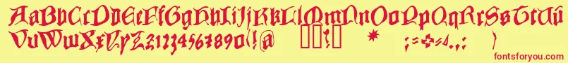 COWBC    Font – Red Fonts on Yellow Background