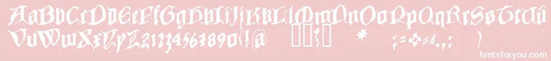 COWBC   -Schriftart – Weiße Schriften auf rosa Hintergrund