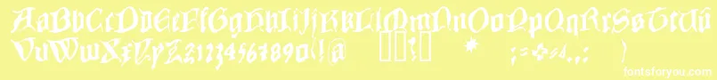 COWBC    Font – White Fonts on Yellow Background